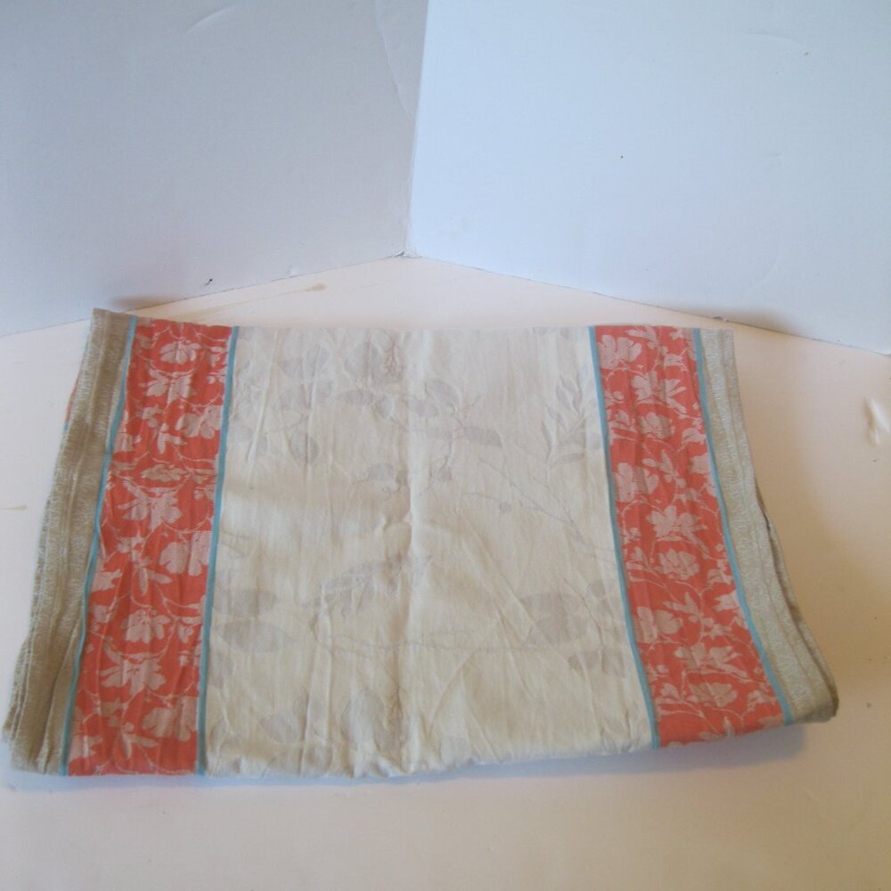 Sur La Table Table Runner  - Orange/White - 100% cotton